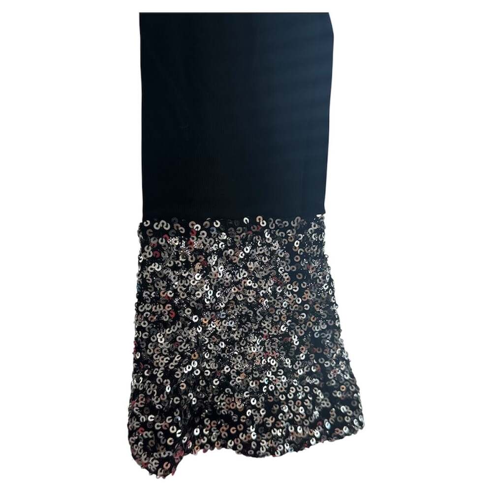 Women's Colorblock Sequin Half-Button Henley Long Sleeve Crop Top - Picture 3 of 5